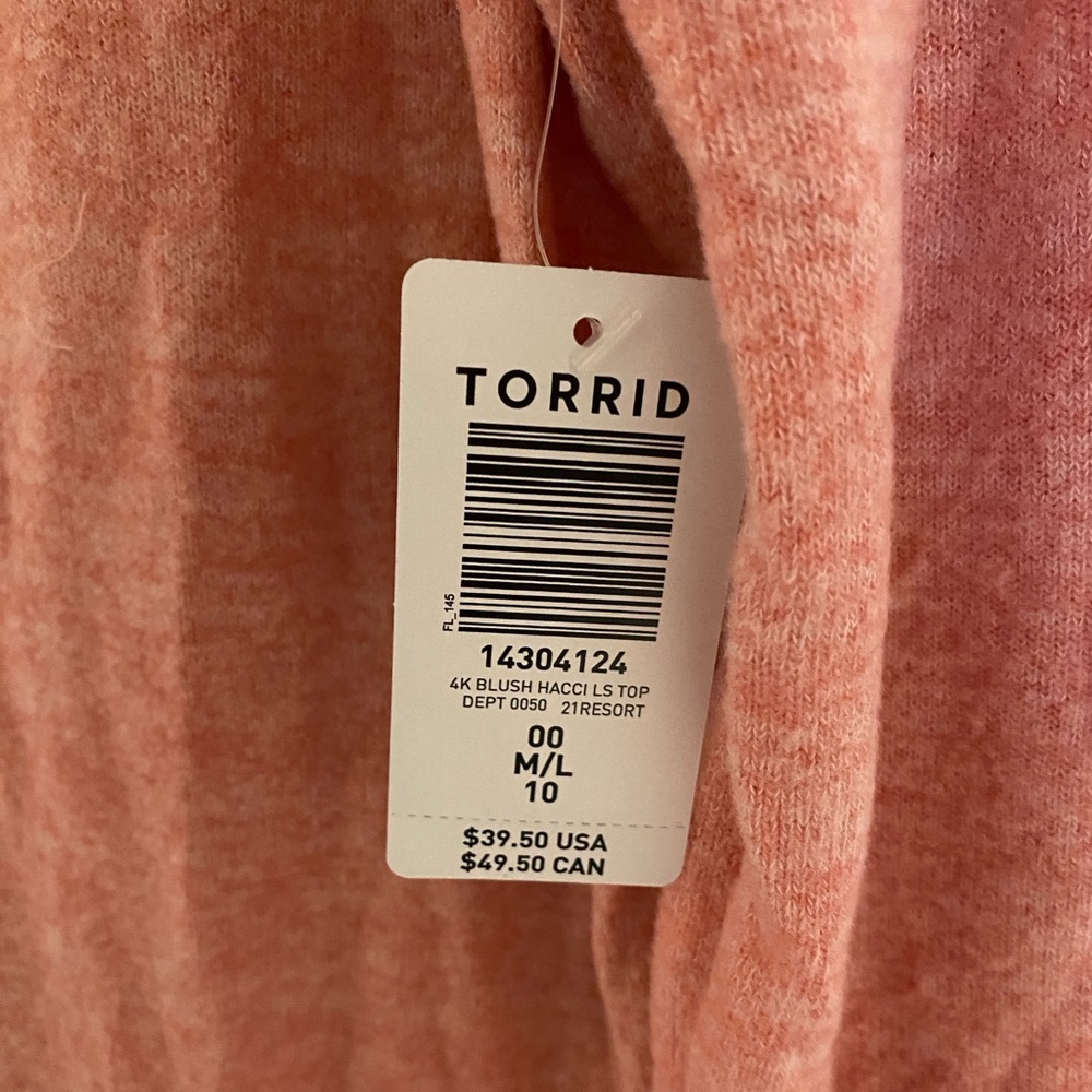 Torrid size 00x 10 M/L Super Soft Plush V-Neck Long Sleeve Top - Picture 7 of 8
